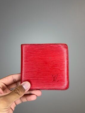 Louis Vuitton Red Epi Leather Bifold Card & Key Holder